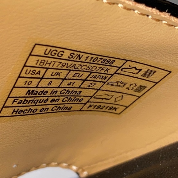 UGG Black Patent Leather Platform Slingback Sandals Womens 10 Retro - Picture 3 of 9